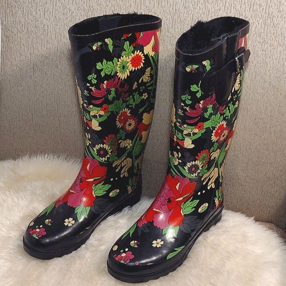Sakroots floral faux fur lined rain boots - Picture 15 of 15